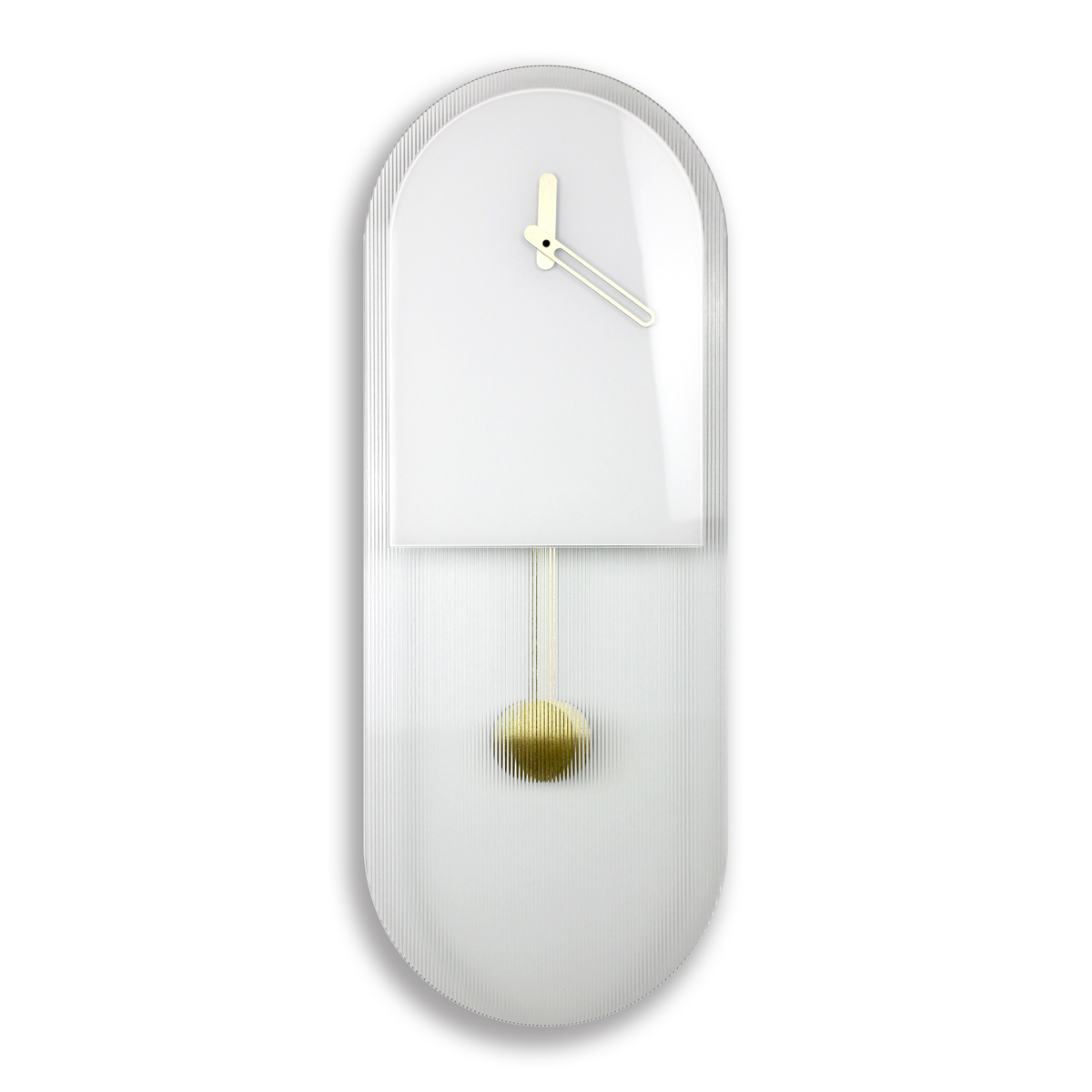 Orologio a pendolo di design "Paris" in vetro rigatino