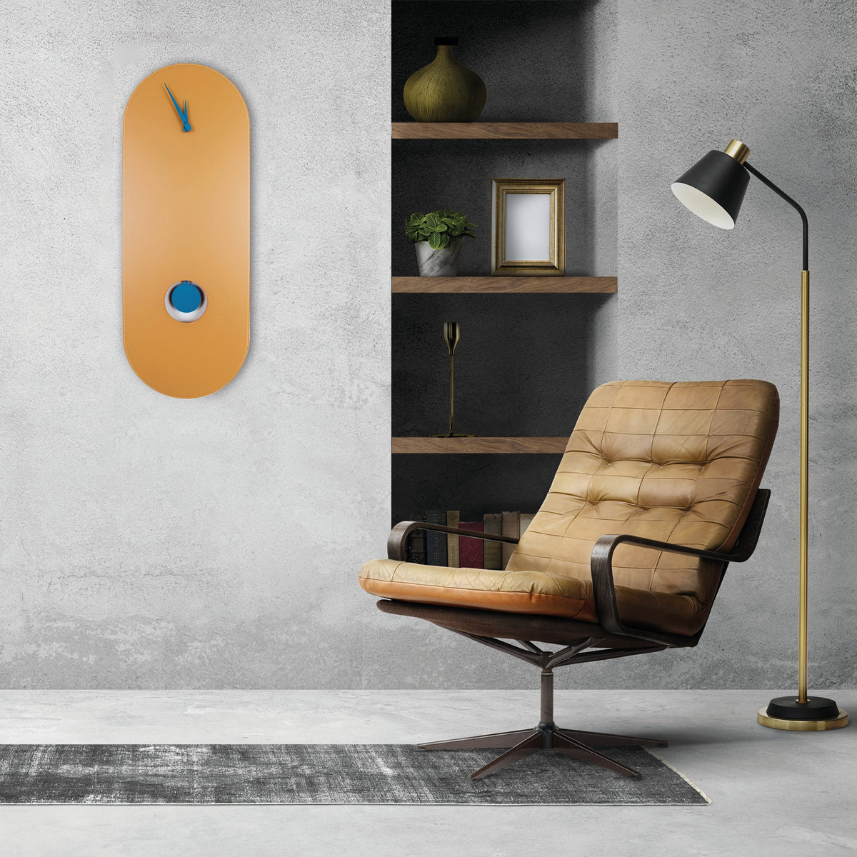 Orologio a pendolo di design "Marrakech" in vetro satinato