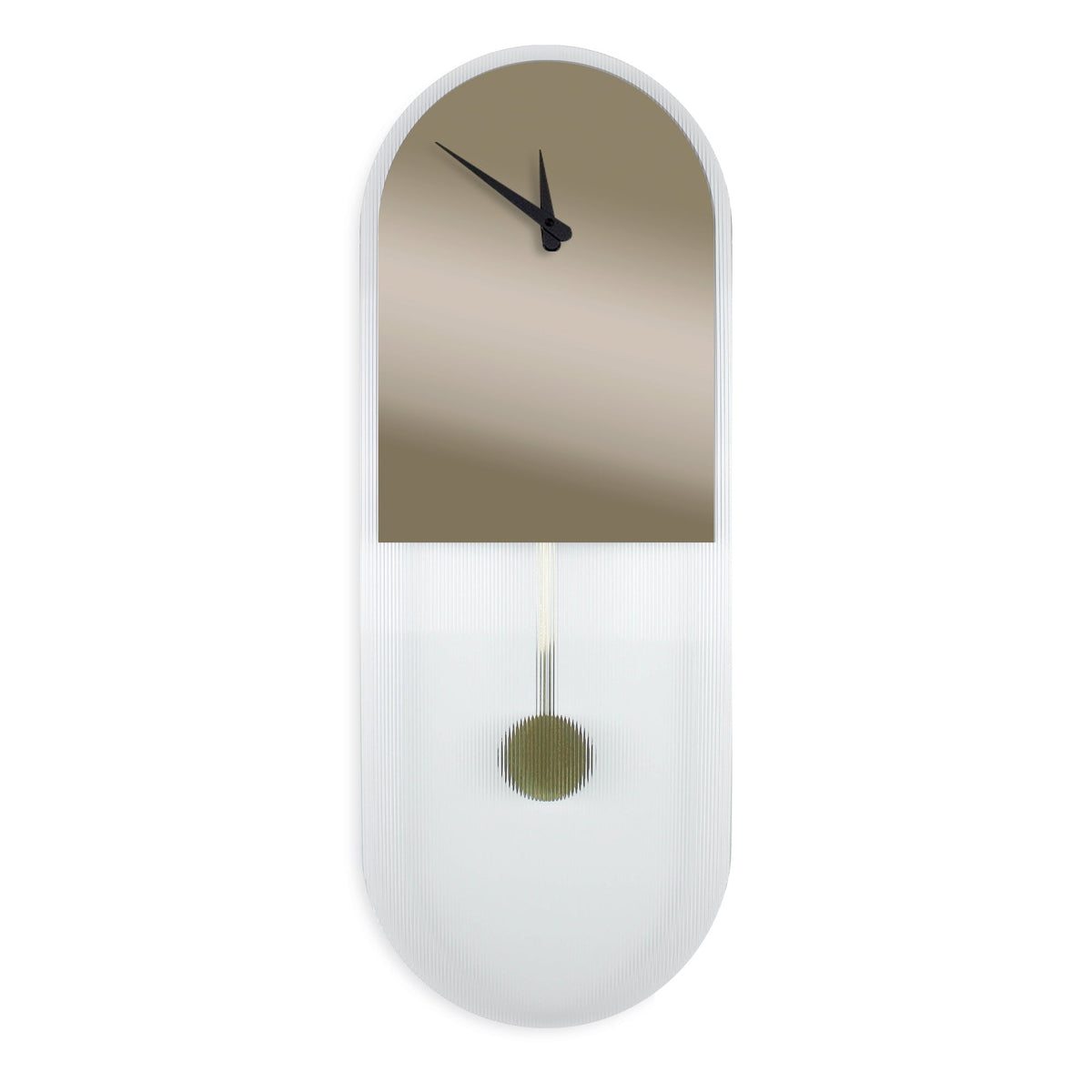 Orologio moderno a pendolo di design "Verona" in vetro rigatino